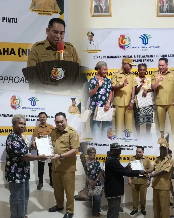Bupati Samaun Percepat Formalisasi UMKM Fakfak, NIB Gratis Dibagikan untuk Dorong Pelaku Usaha Naik Kelas